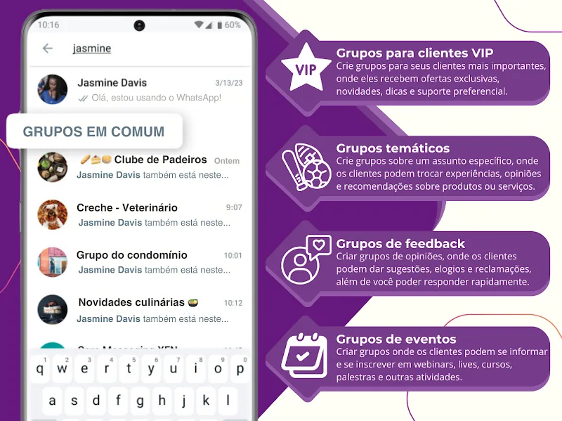Revolucione sua comunicação com seu cliente com grupos de WhatsApp e nossa robusta ferramenta ASC;